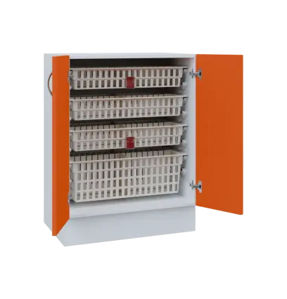 MBS - 65D2 spodní skříňka boxová, 2-dveřová, 908x654x600, korpus bílý, dvířka mandarinka